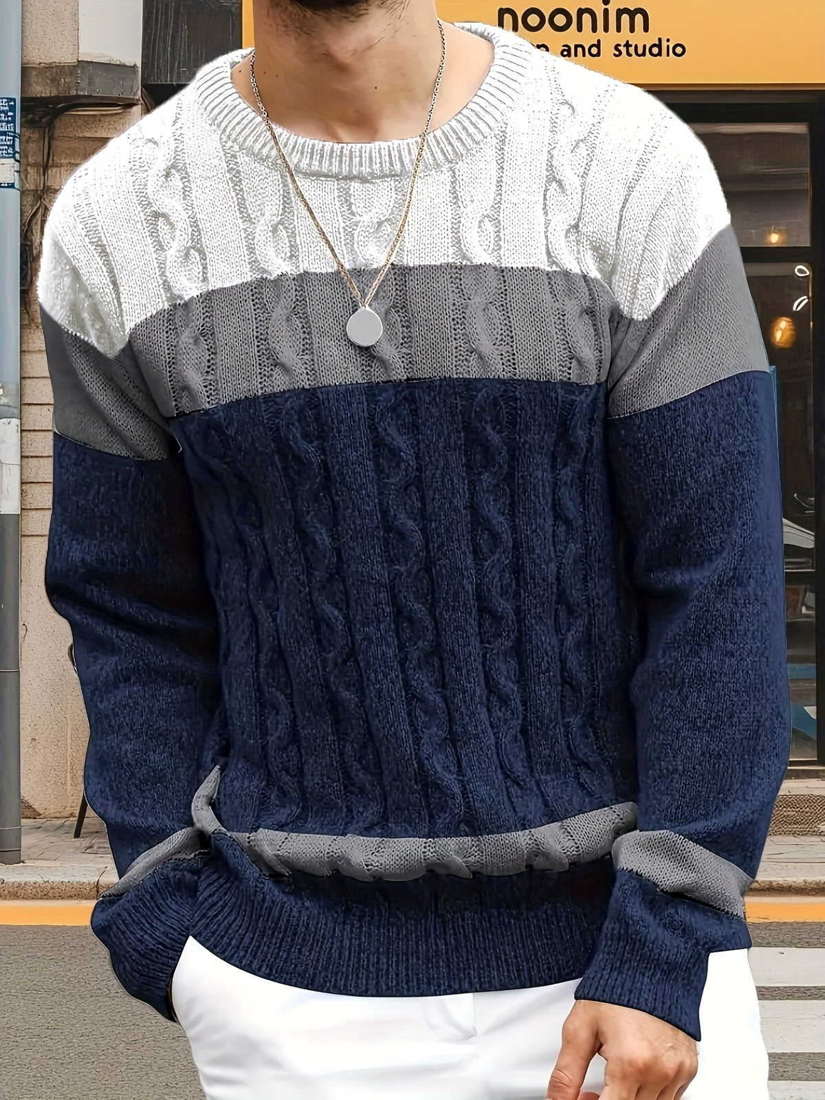 MANSSINO™ | Textured Cable-Knit Sweater