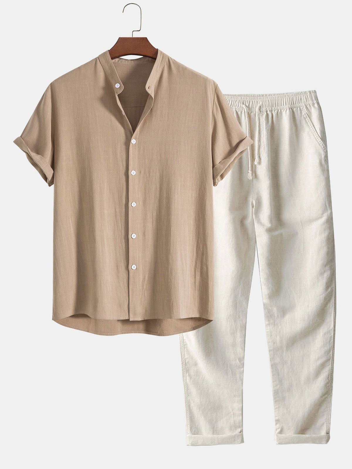 MANSSINO™ | Men's Stand Collar Shirt Trousers Set