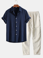 MANSSINO™ | Men's Stand Collar Shirt Trousers Set
