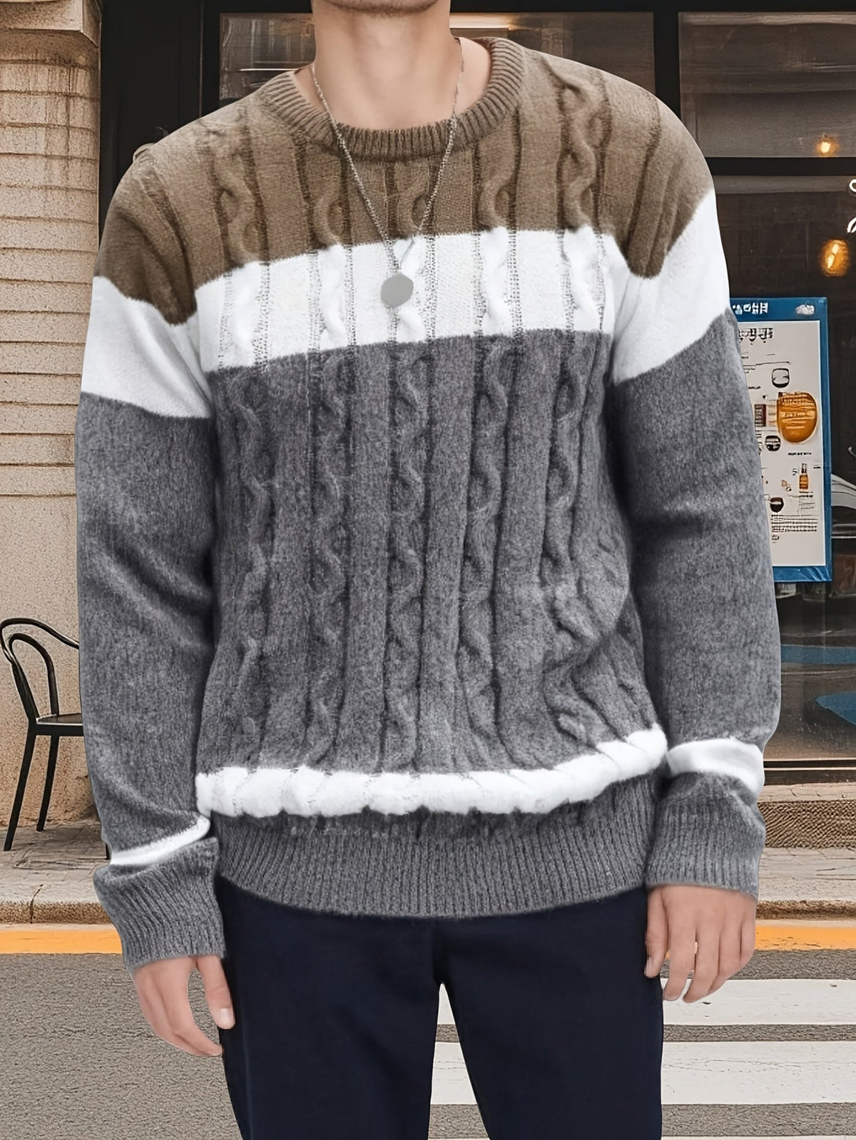 MANSSINO™ | Textured Cable-Knit Sweater
