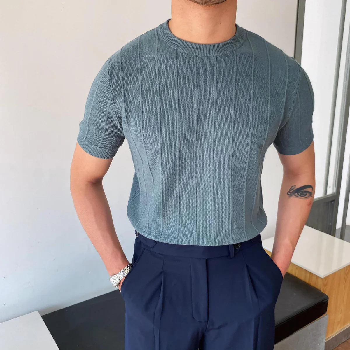 MANSSINO™ | Men's Piave Knitted T-Shirt