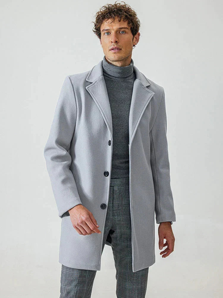 MANSSINO™ | Men’s Classic Single-Breasted Solid-Color Buckle Jacket