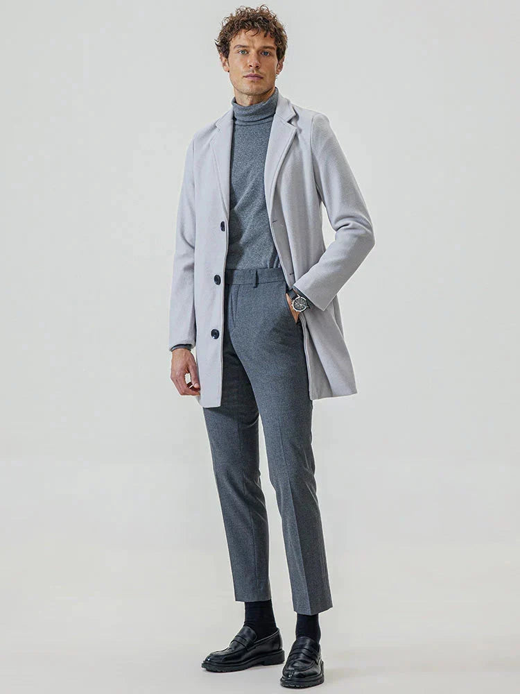 MANSSINO™ | Men’s Classic Single-Breasted Solid-Color Buckle Jacket