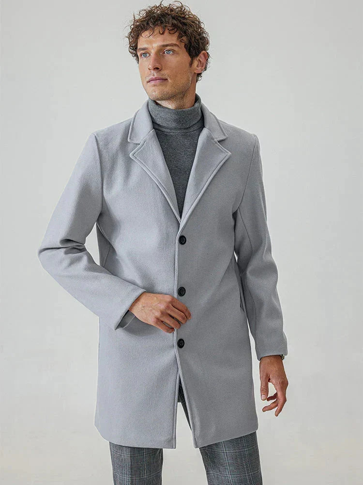 MANSSINO™ | Men’s Classic Single-Breasted Solid-Color Buckle Jacket
