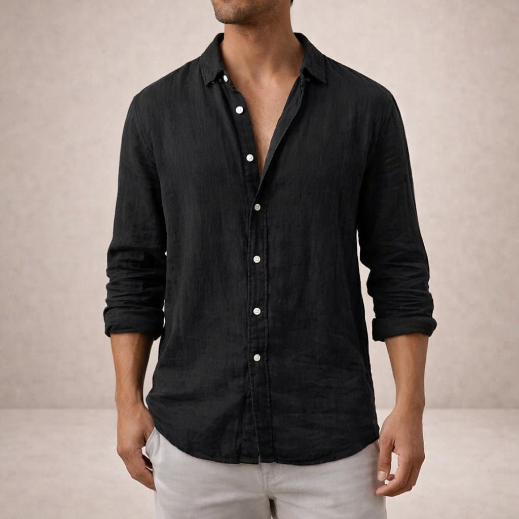 MANSSINO™ | Open-Collar Linen Shirt