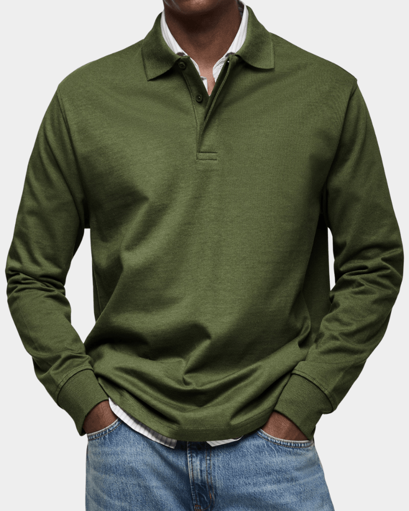 MANSSINO™ | Men's Long-Sleeve Cotton Polo
