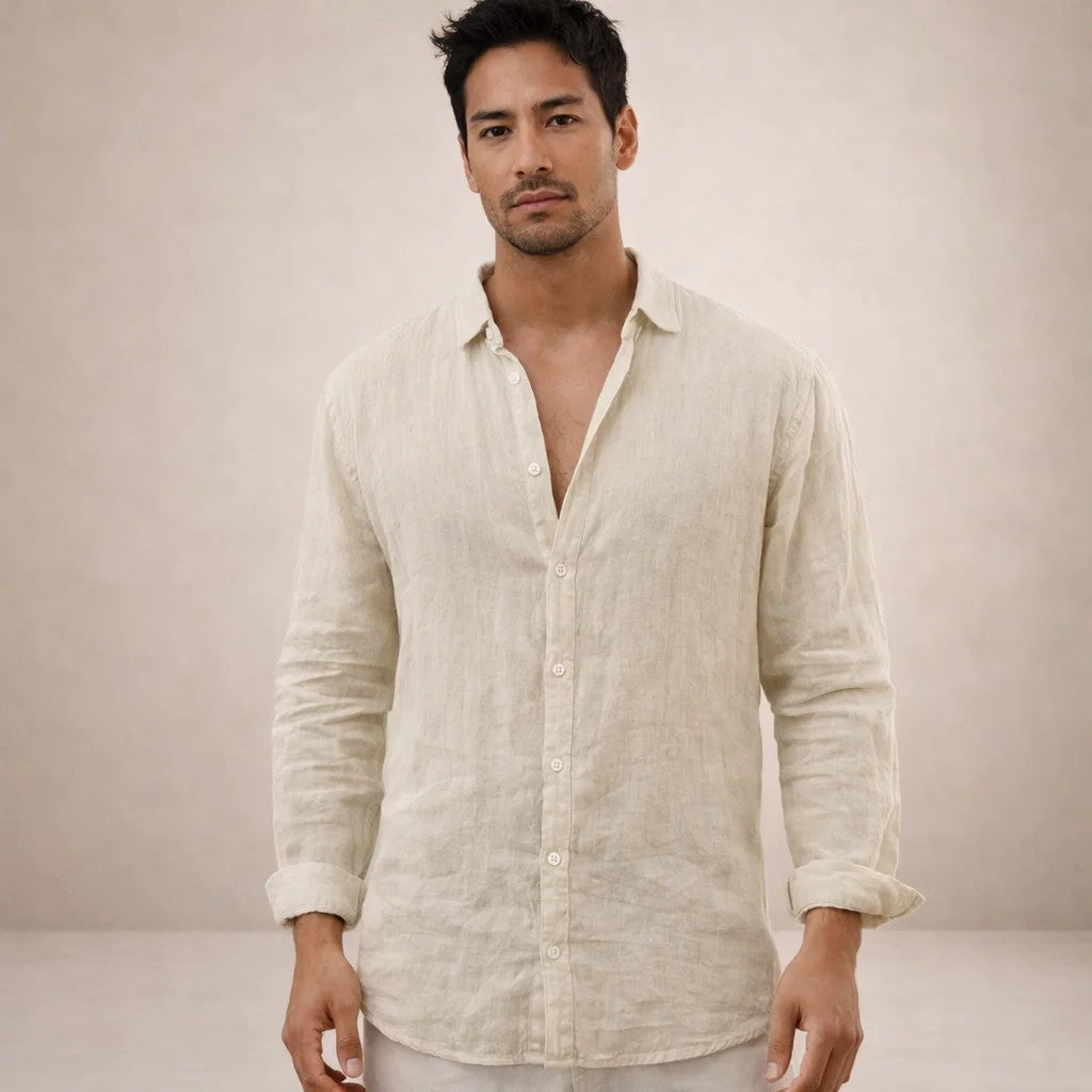 MANSSINO™ | Open-Collar Linen Shirt