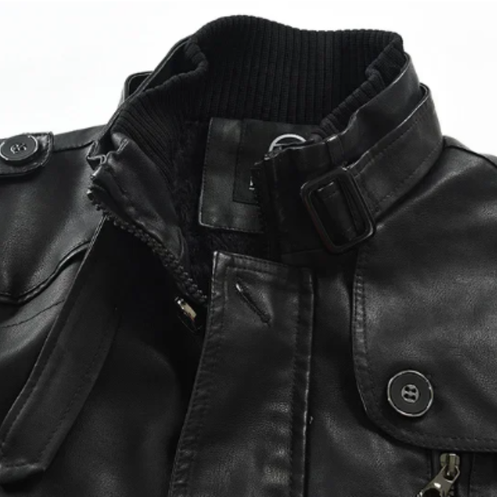 MANSSINO™ | Elegant Long Leather Biker Jacket