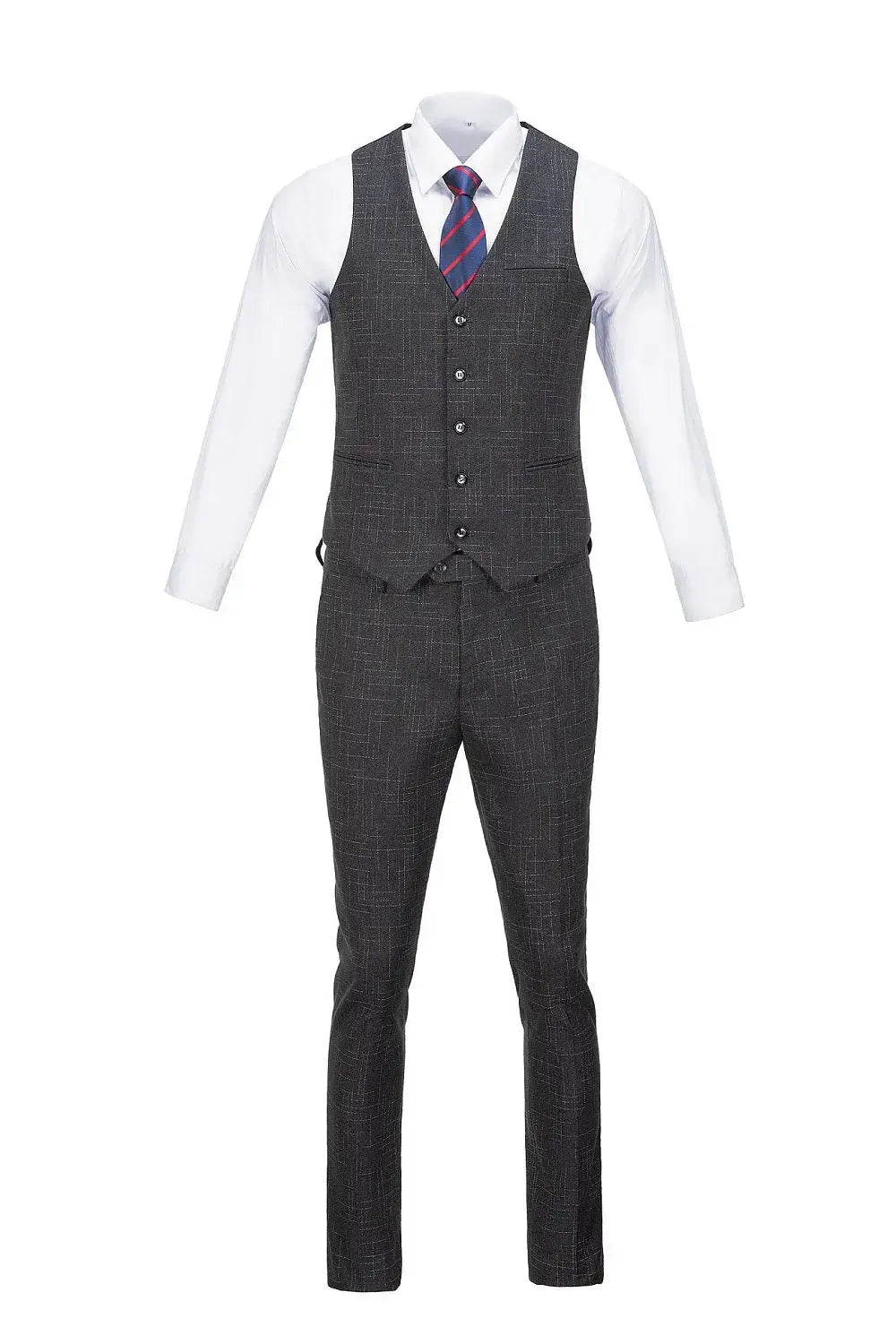MANSSINO™ | Men's Double-Breasted Plaid 3-Piece Suit