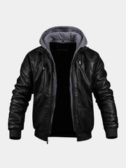 MANSSINO™ | Cold-Weather Hooded Leather Jacket