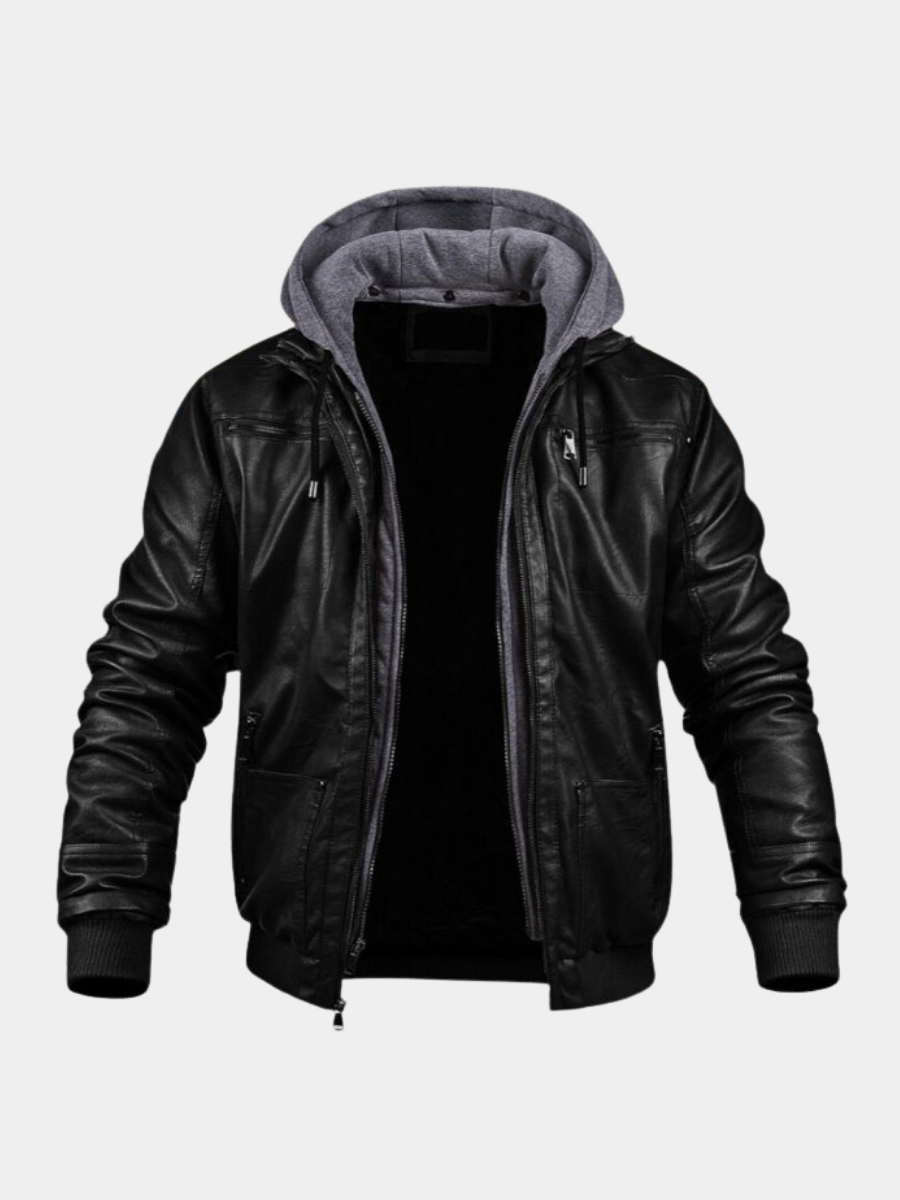 MANSSINO™ | Cold-Weather Hooded Leather Jacket