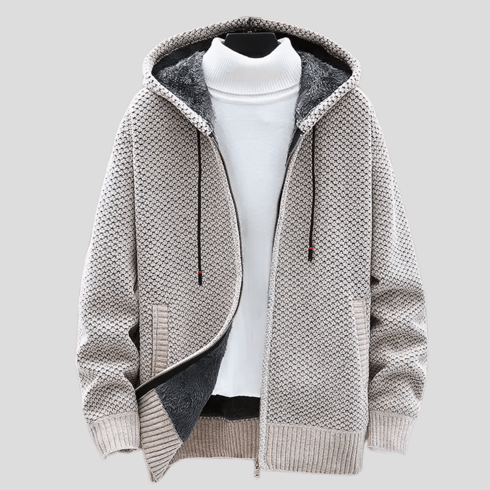 MANSSINO™ | Knit-Outer Fleece-Lined Zip Hoodie