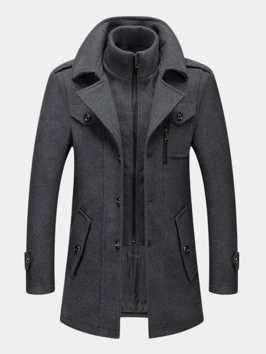 MANSSINO™ | Zip-Neck Buttoned Winter Coat