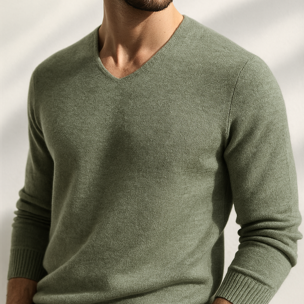 MANSSINO™ | Men's Fine-Knit V-Neck Sweater