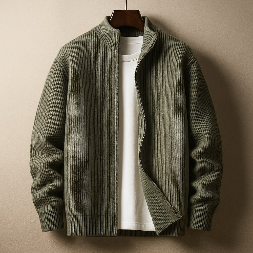 MANSSINO™ | Mens Ribbed Zip-Neck