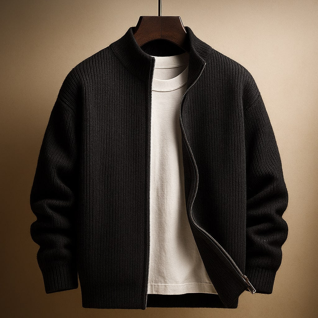 MANSSINO™ | Mens Ribbed Zip-Neck
