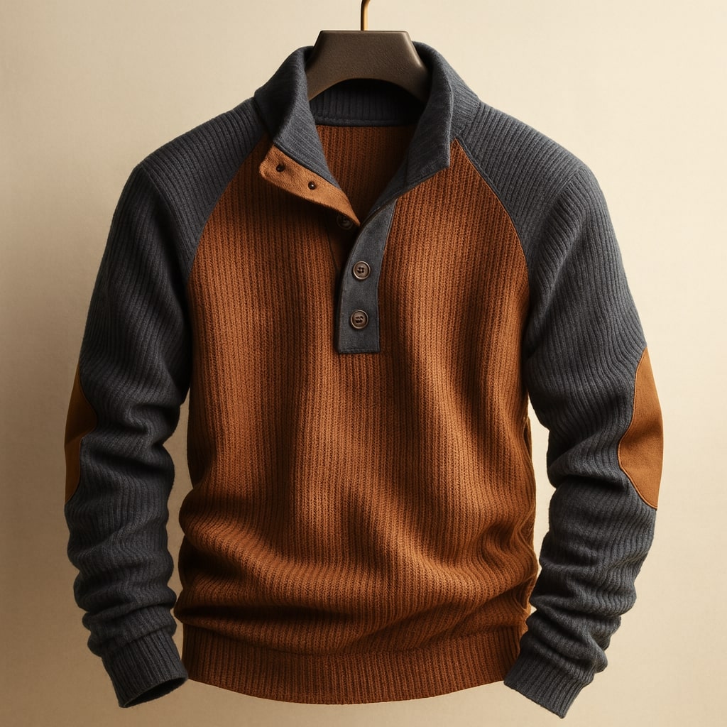 MANSSINO™ | Men's Cable-Knit Henley Sweater