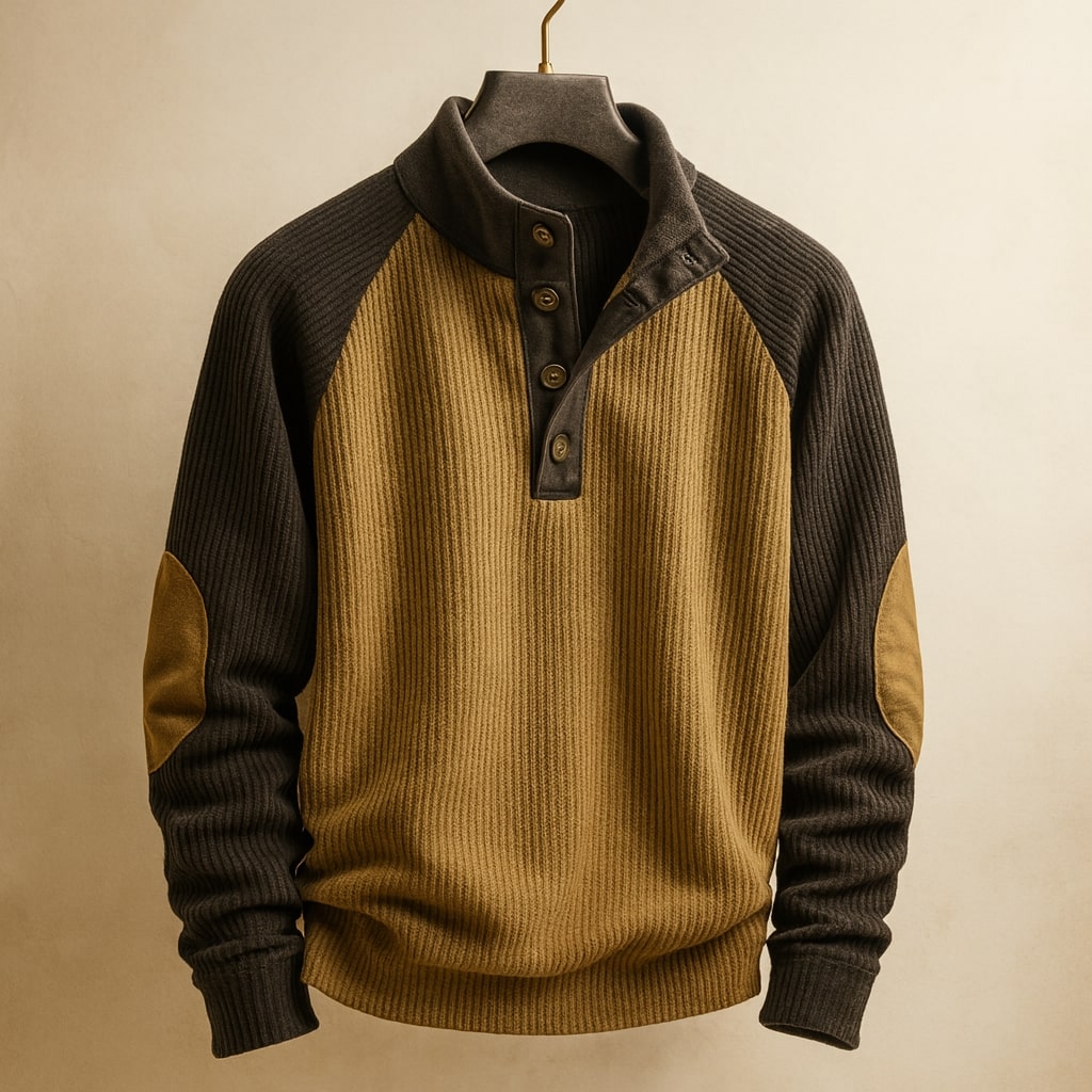 MANSSINO™ | Men's Cable-Knit Henley Sweater