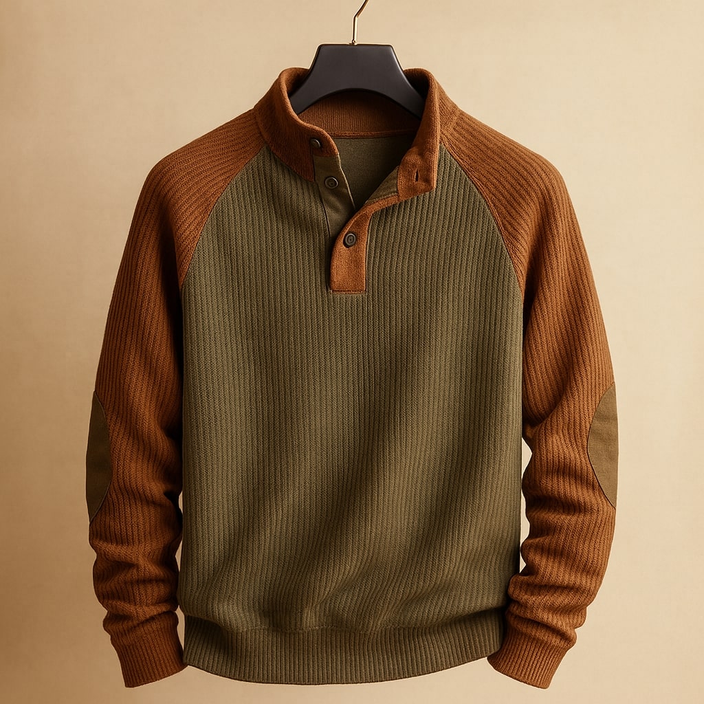 MANSSINO™ | Men's Cable-Knit Henley Sweater