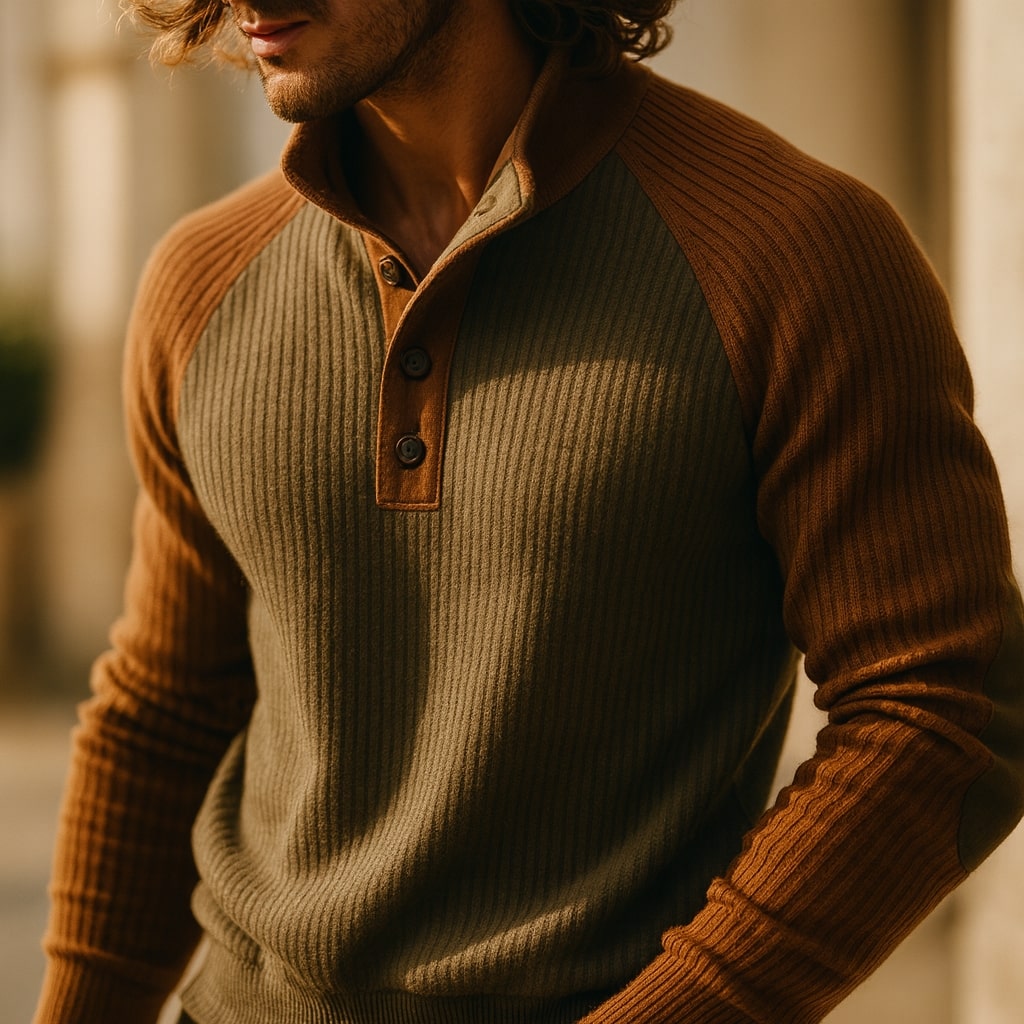 MANSSINO™ | Men's Cable-Knit Henley Sweater