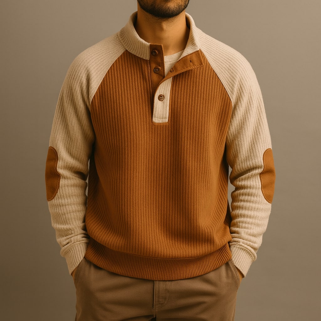 MANSSINO™ | Men's Cable-Knit Henley Sweater