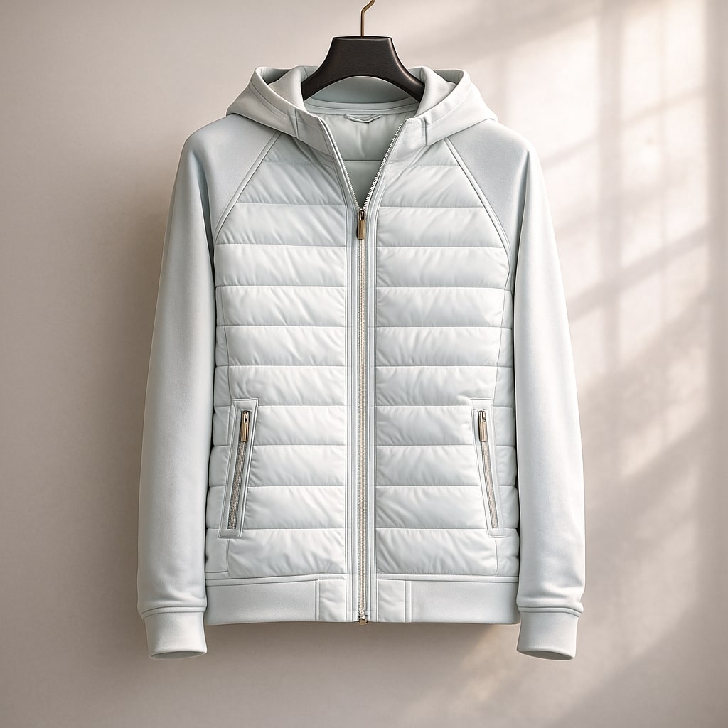 MANSSINO™ | Quilted-Panel Zip-Up Hoodie