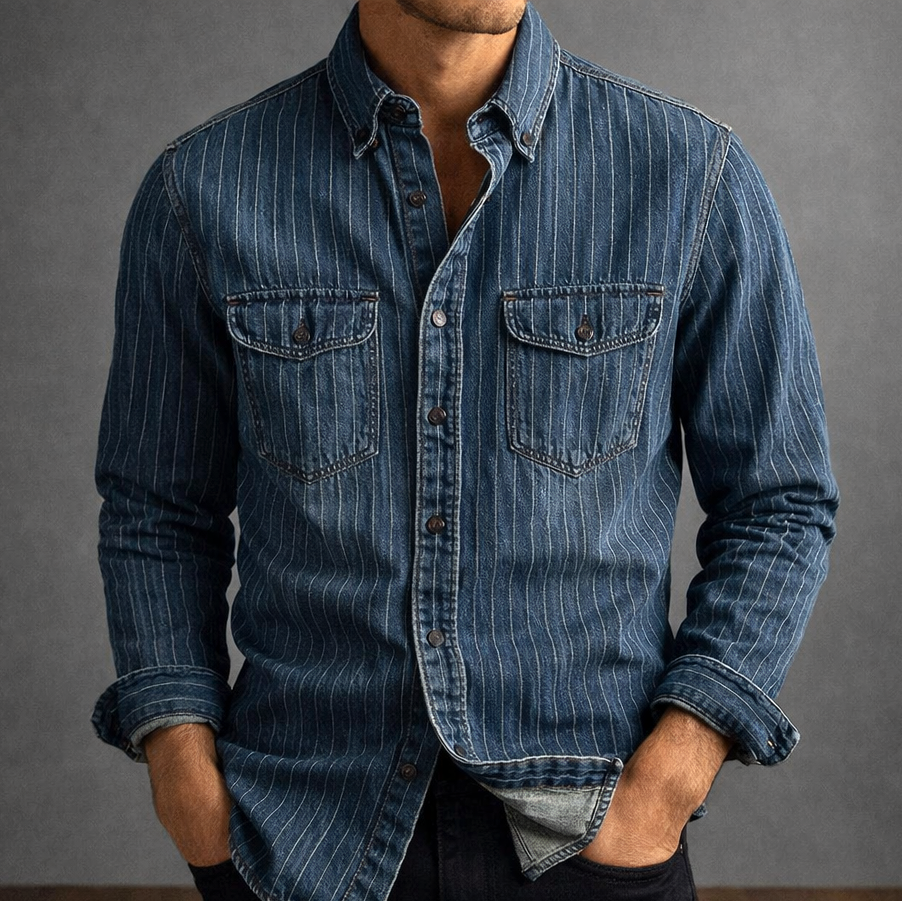 MANSSINO™ | Long-Sleeve Striped Shirt