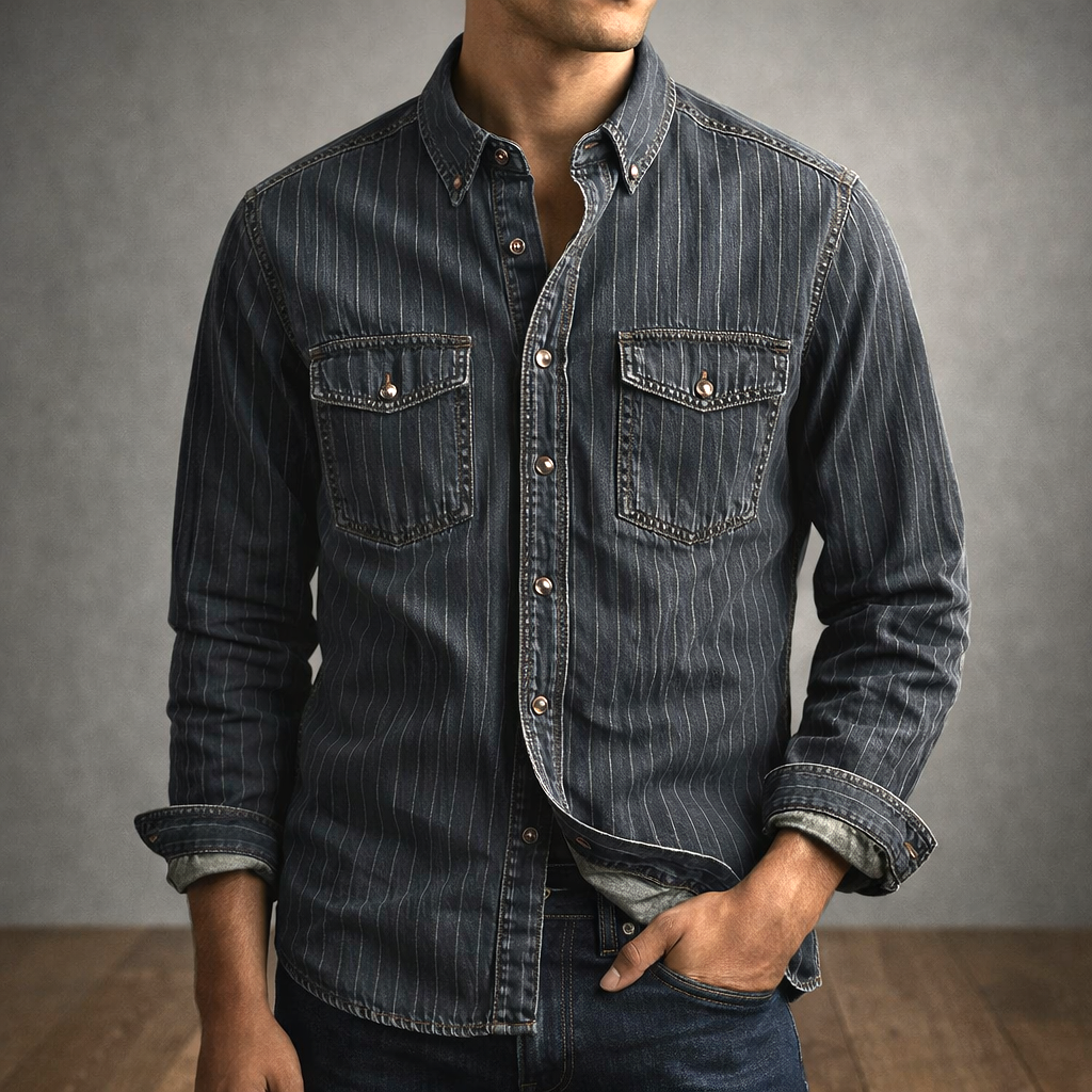 MANSSINO™ | Long-Sleeve Striped Shirt