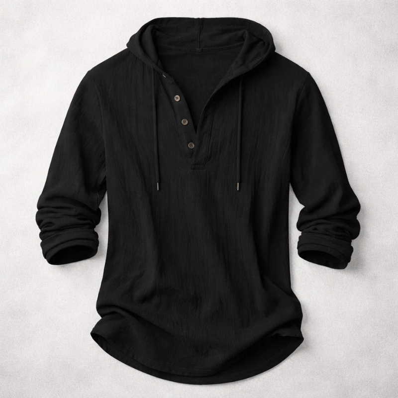 MANSSINO™ | Men's Linen Hooded Henley Shirt