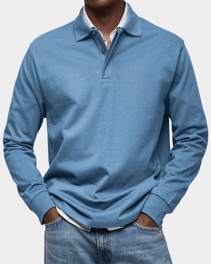 MANSSINO™ | Men's Long-Sleeve Cotton Polo