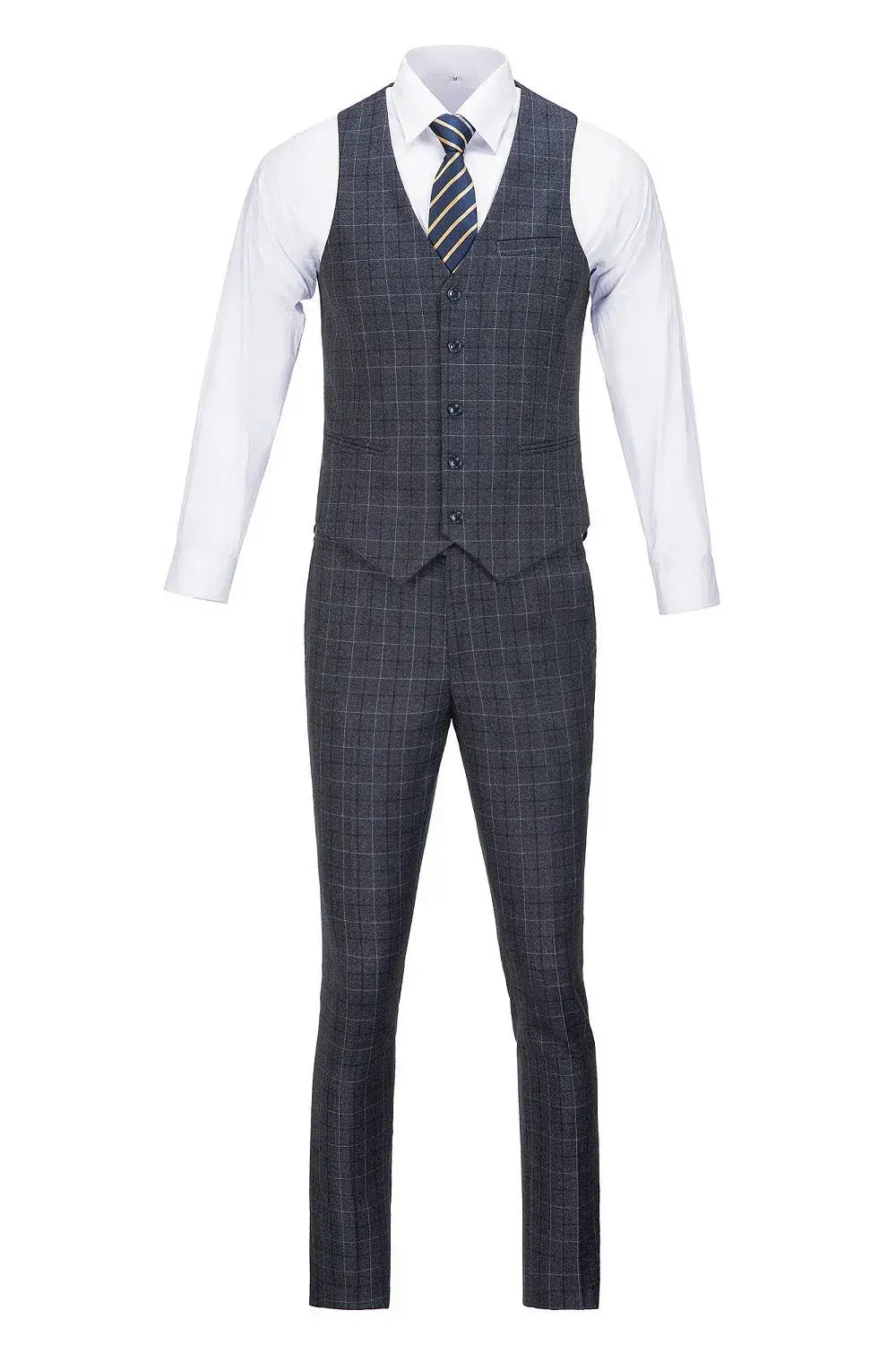 MANSSINO™ | Men's Classic Fit Plaid 3-Piece Suit