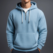 MANSSINO™ | Waffle-Knit Half-Zip Hoodie