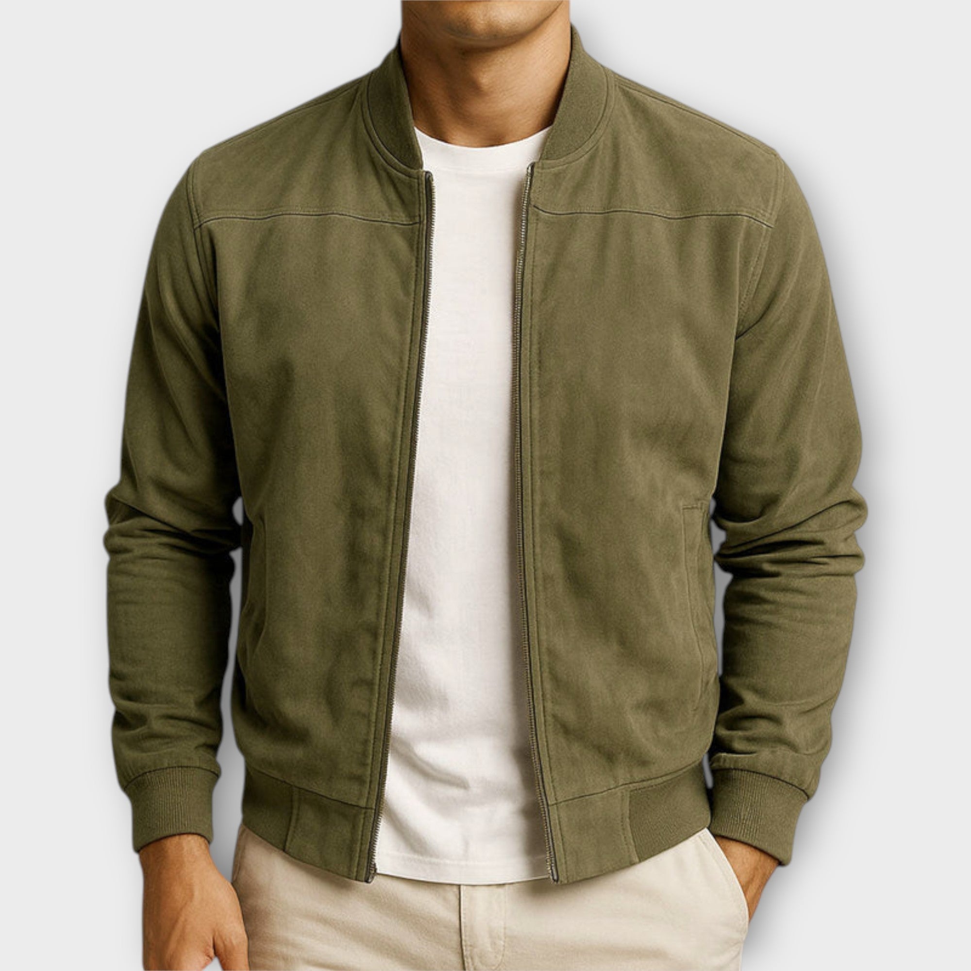 MANSSINO™ | Suede Bomber Jacket