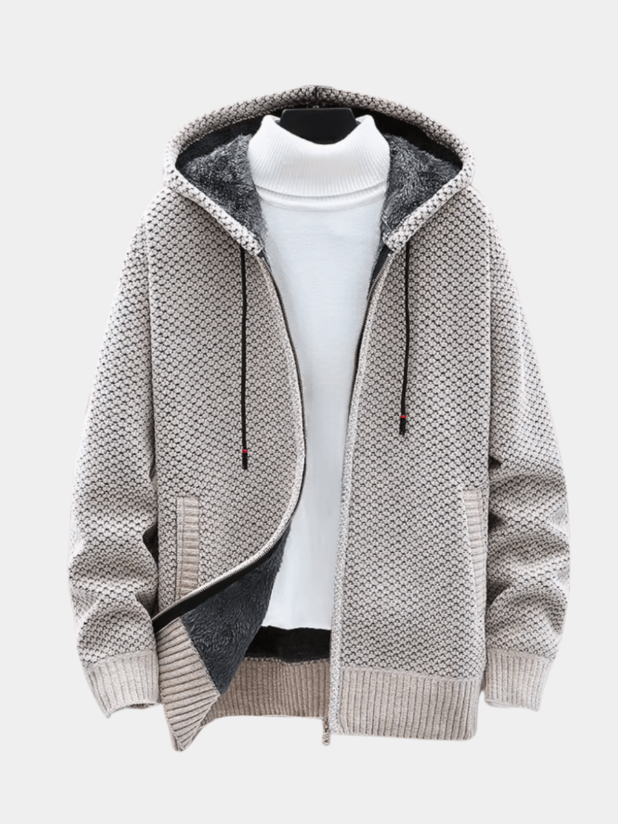 MANSSINO™ | Knit-Outer Fleece-Lined Zip Hoodie