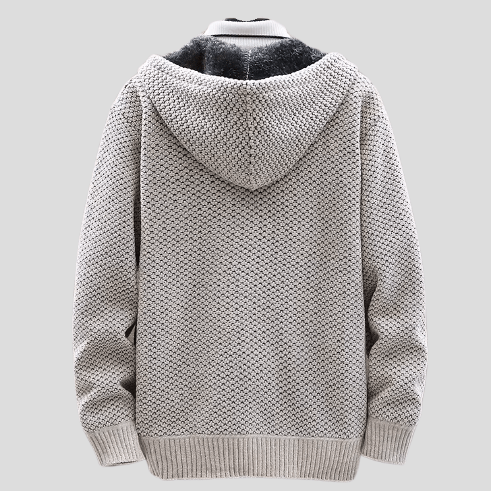 MANSSINO™ | Knit-Outer Fleece-Lined Zip Hoodie