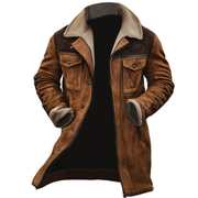 MANSSINO™ | Men's Mid-Length Shearling-Trim Winter Coat