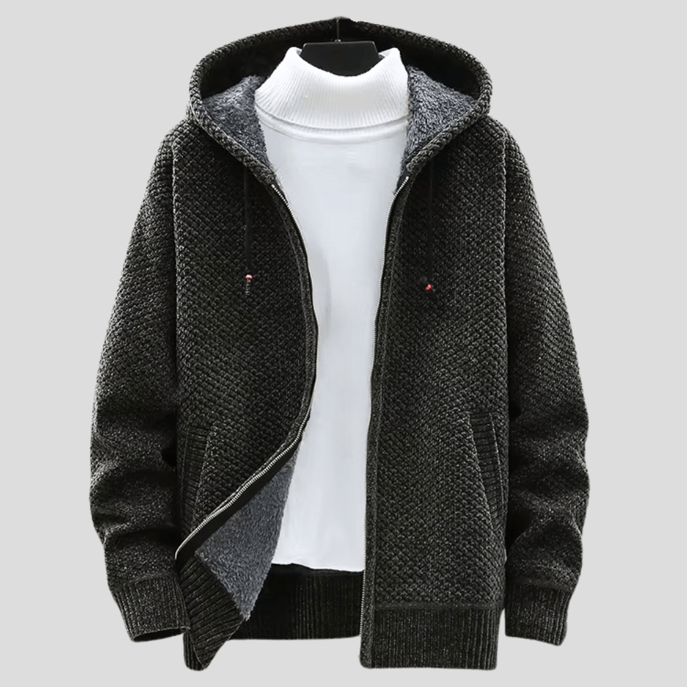 MANSSINO™ | Knit-Outer Fleece-Lined Zip Hoodie