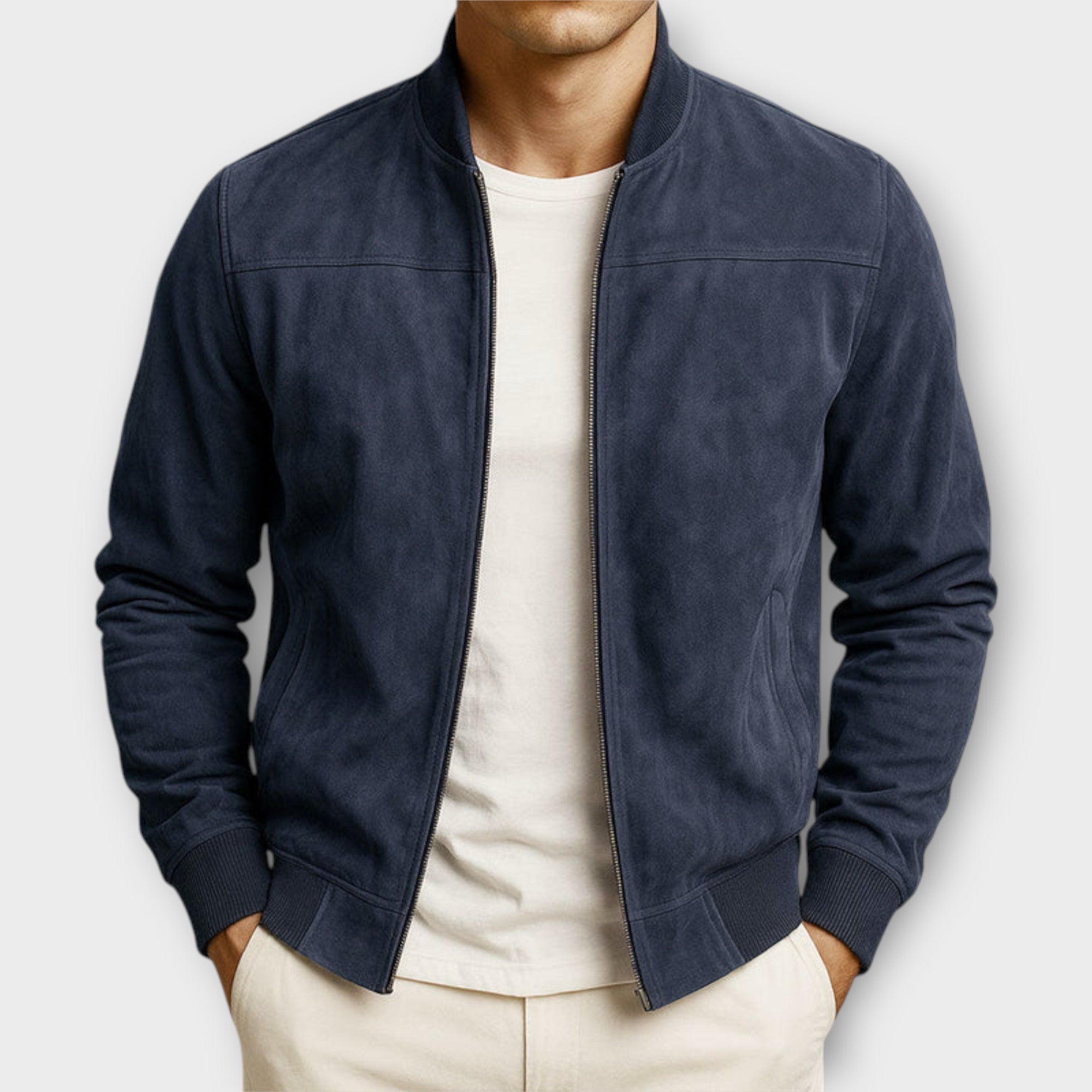 MANSSINO™ | Suede Bomber Jacket