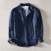 MANSSINO™ | Men's Linen Collarless Short-Sleeve Shirt