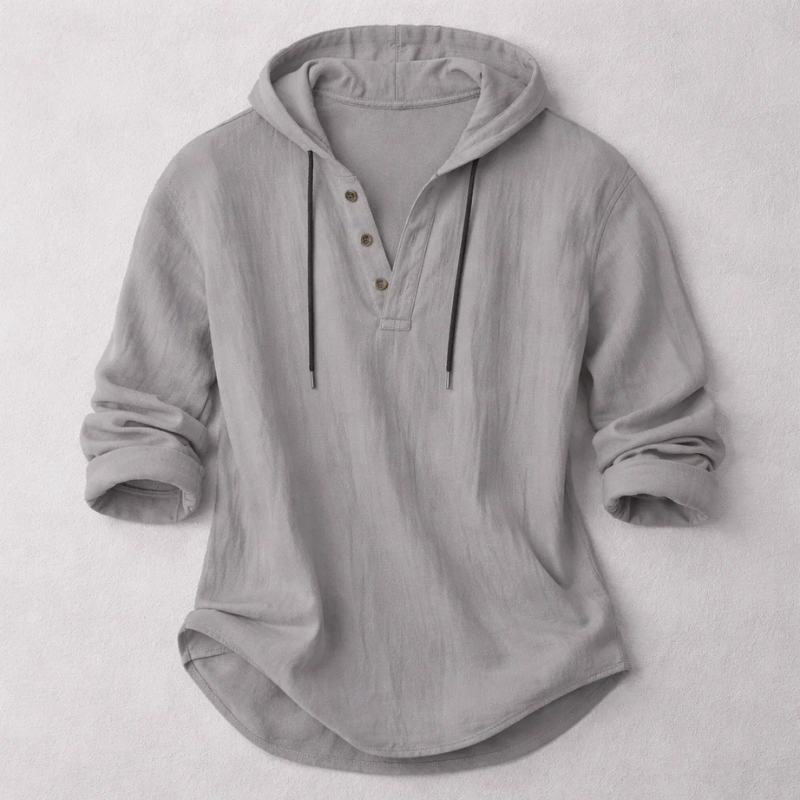 MANSSINO™ | Men's Linen Hooded Henley Shirt