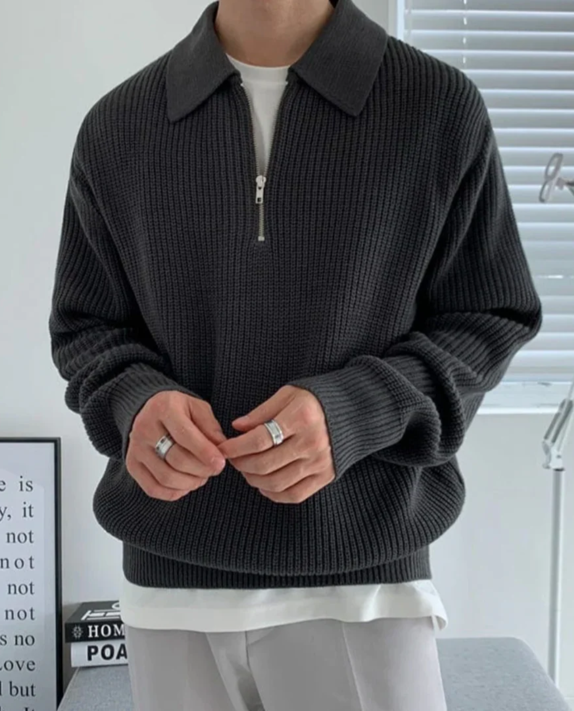 MANSSINO™ | Men's Velino Polo Quarter Zip