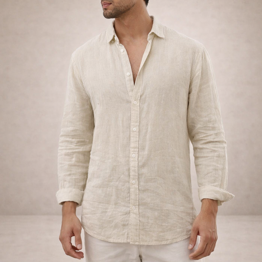 MANSSINO™ | Open-Collar Linen Shirt