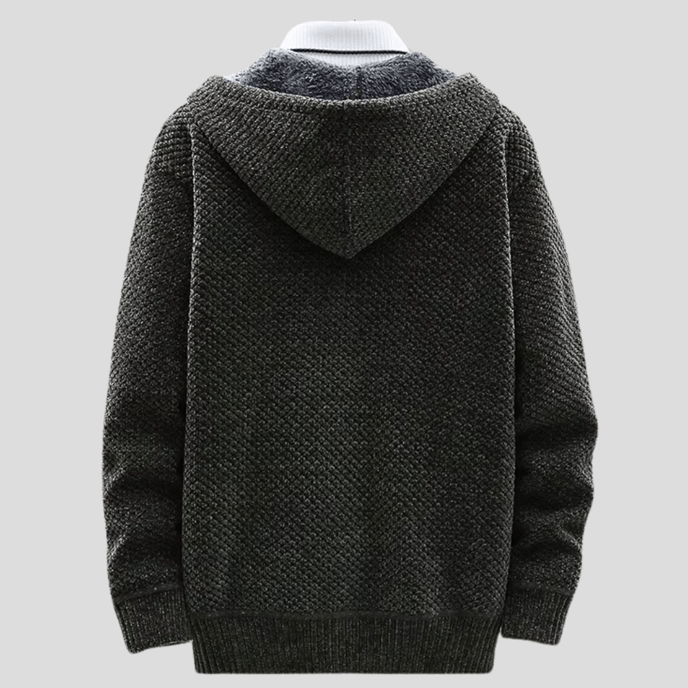 MANSSINO™ | Knit-Outer Fleece-Lined Zip Hoodie