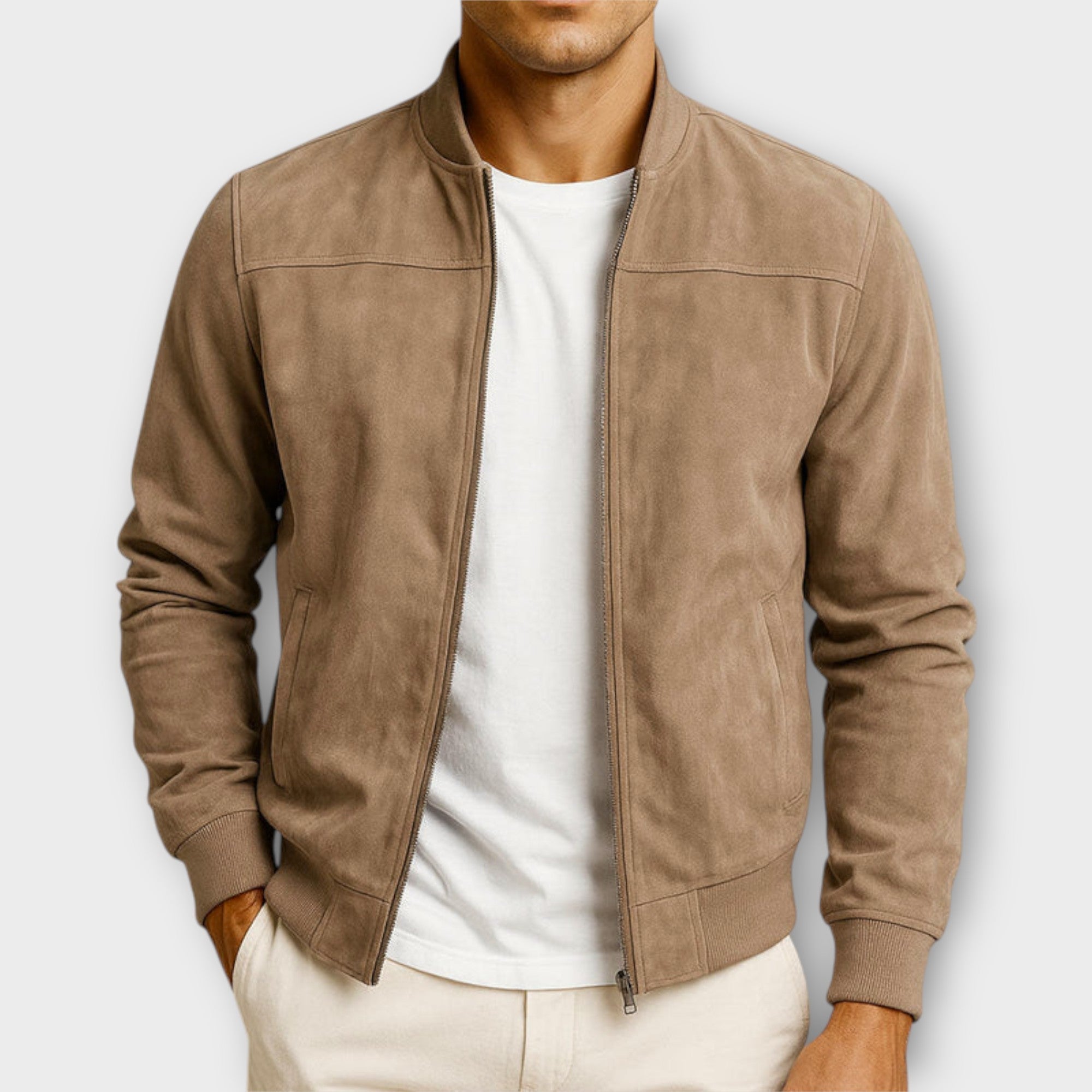 MANSSINO™ | Suede Bomber Jacket