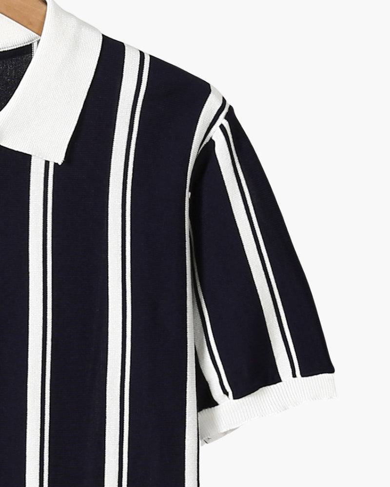 MANSSINO™ | STRIPED HALF-ZIP KNIT POLO