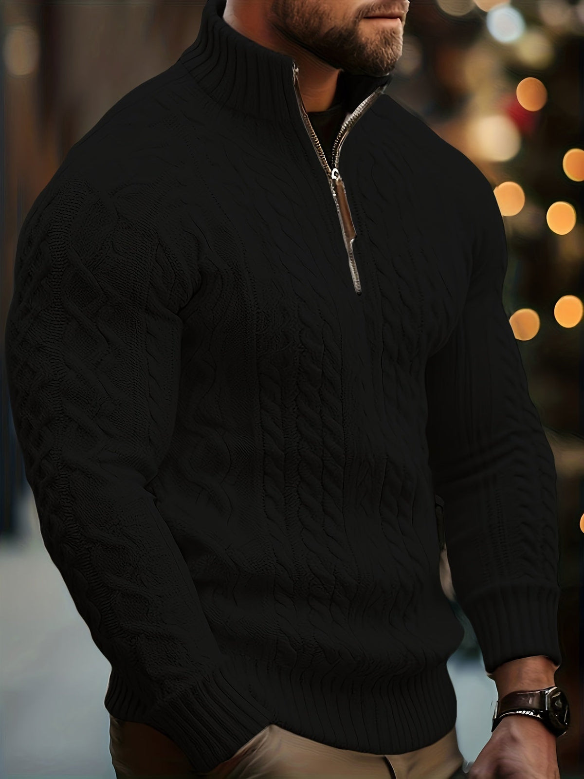 MANSSINO™ | Men's Quarter-Zip Polo Shirt
