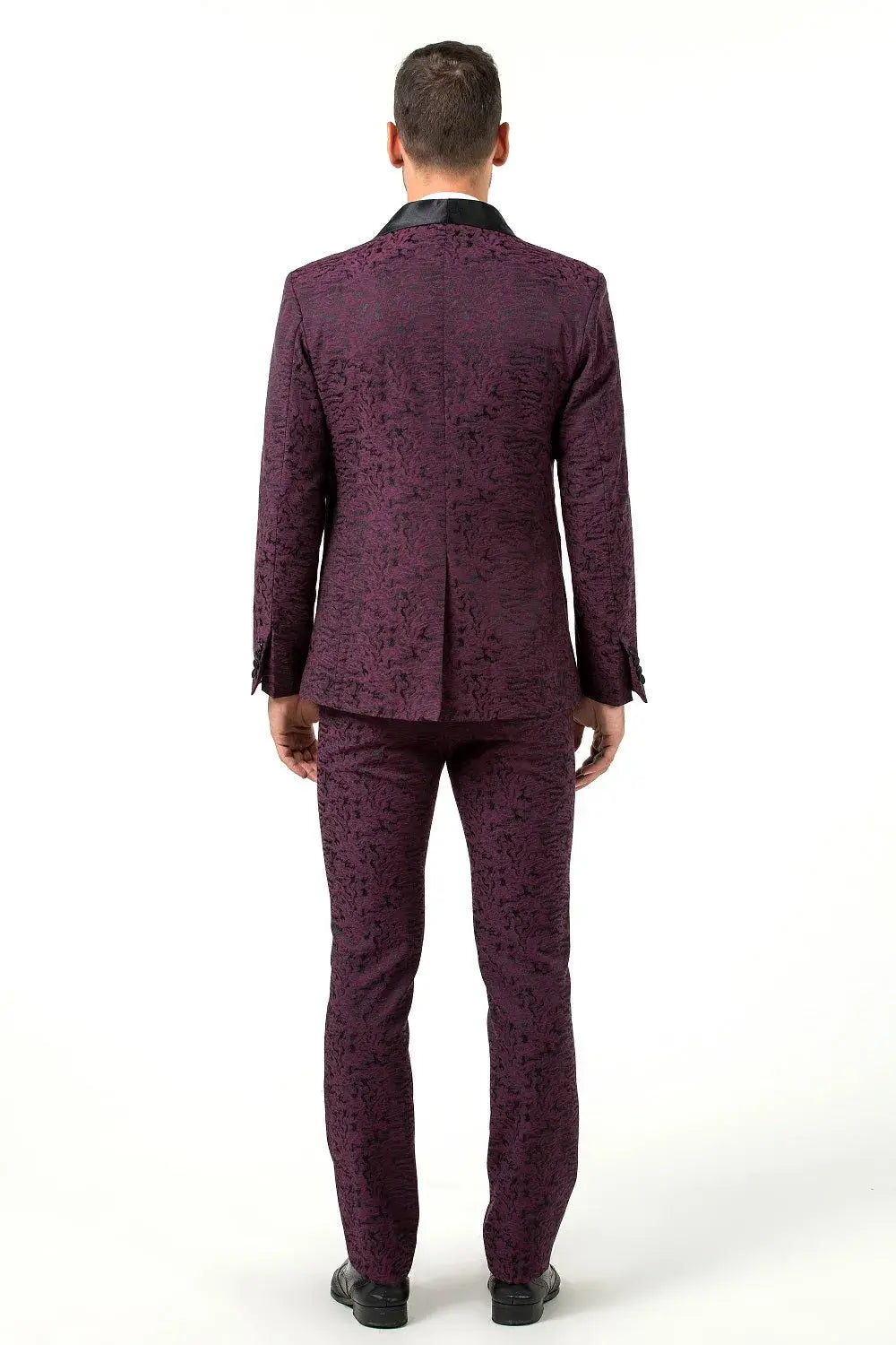 MANSSINO™ | Men's Abstract Jacquard Prom 3-Piece Suit