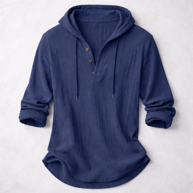 MANSSINO™ | Men's Linen Hooded Henley Shirt