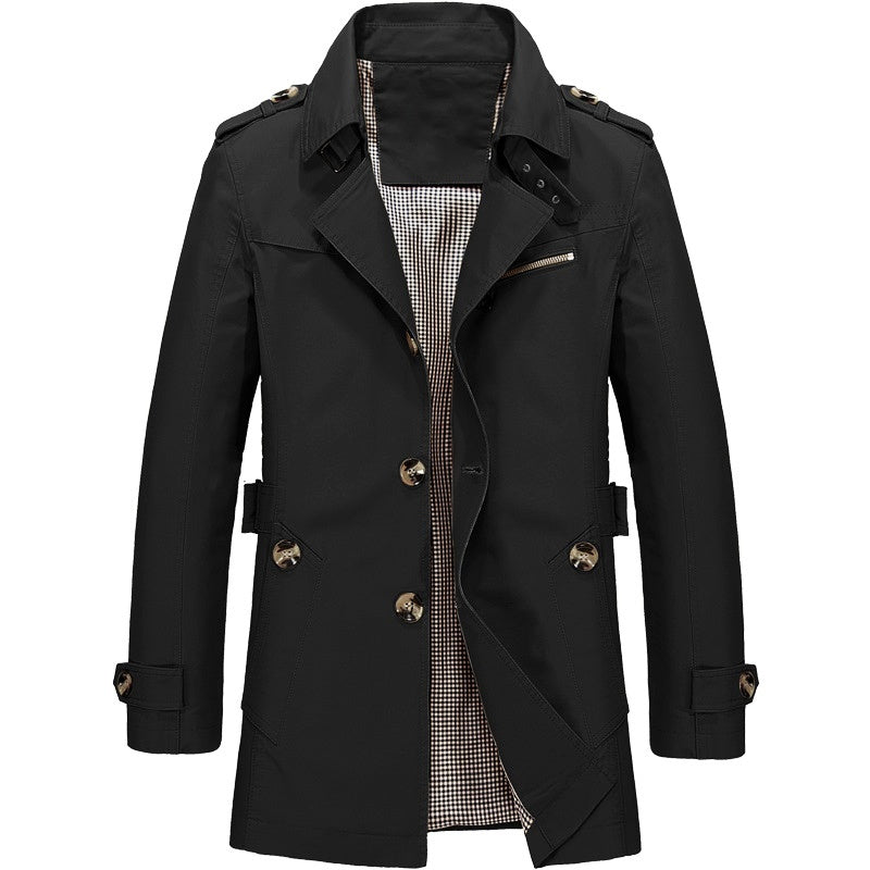 MANSSINO™ | Men's Long Button-Front Trench Coat