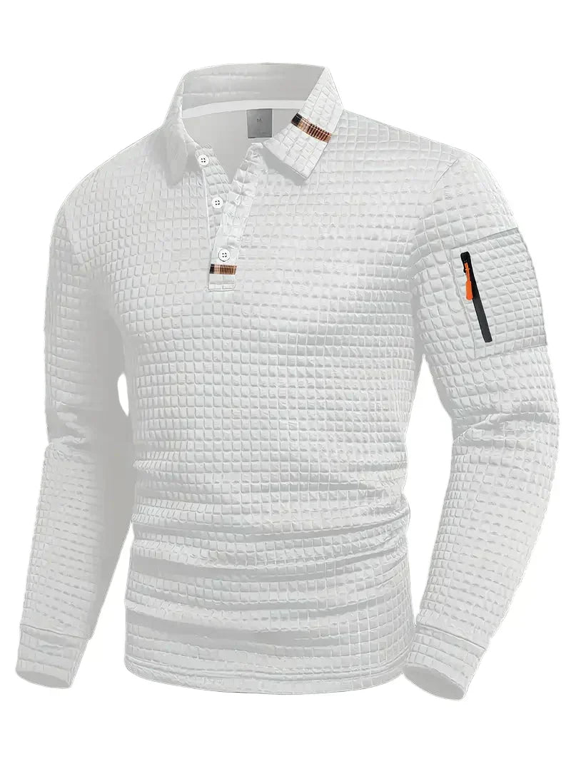 MANSSINO™ | Textured Long-Sleeve Polo